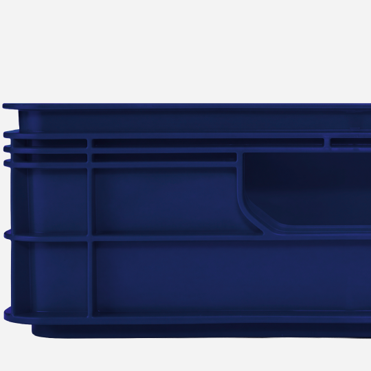 Quarter Size SidioCrate, NAUTICAL, molded handle and reinforcing rib detail