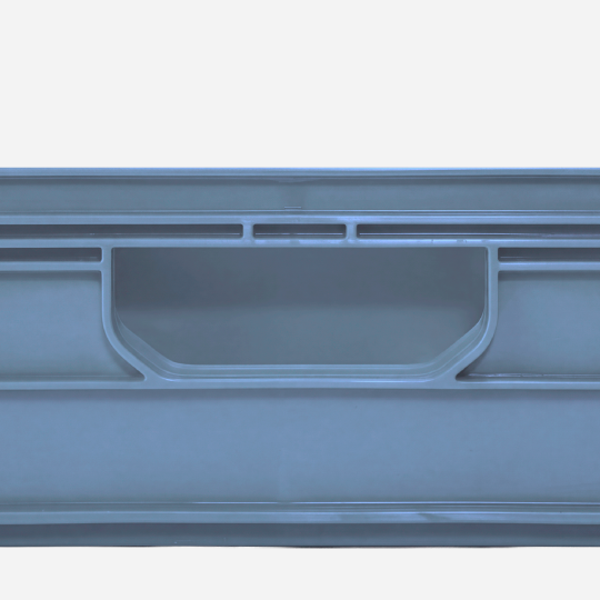 Quarter Size SidioCrate, NAVY GRAY, molded handle and reinforcing rib detail
