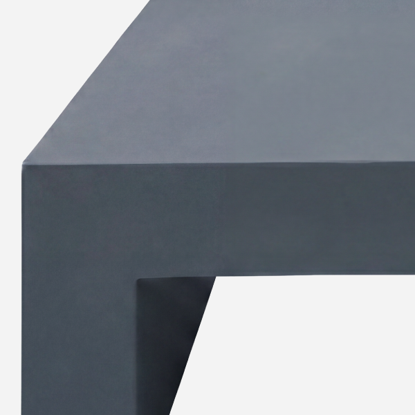 The Vignelli Table, Slate, top edge and leg junction detail