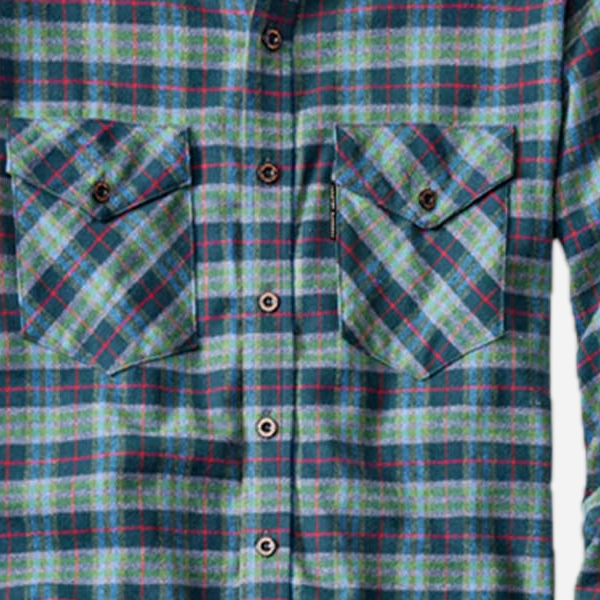 Vermont Flannel Men's Classic Flannel Shirt, Montana, fabric and construction detail