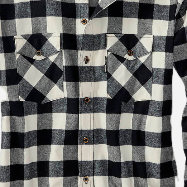 Vermont Flannel Men's Classic Flannel Shirt, Upcountry Check, fabric and construction detail