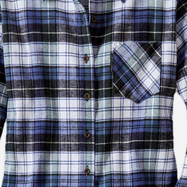 Vermont Flannel Women's Classic Flannel Shirt, Campbell, fabric and construction detail