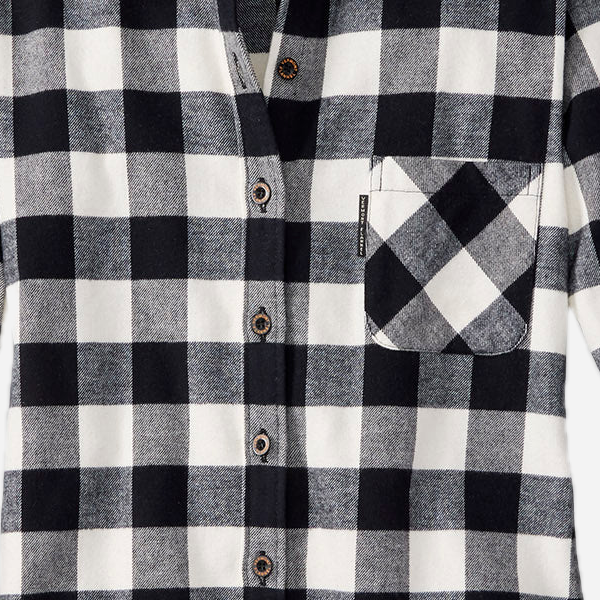 Vermont Flannel Women's Classic Flannel Shirt, Upcountry Check, fabric and construction detail