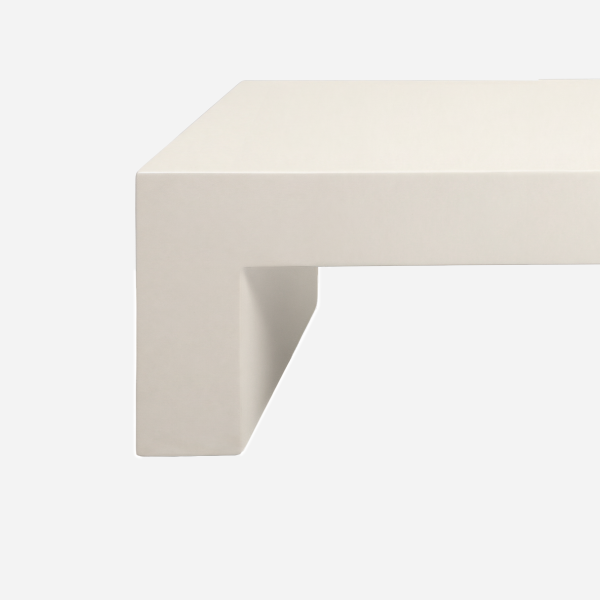 Vignelli Bench, White, top edge and leg junction detail