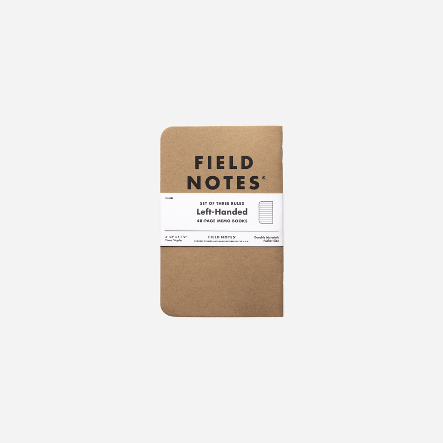 Field Notes Left-Handed memo books, 3-pack in Packing Brown Wrap