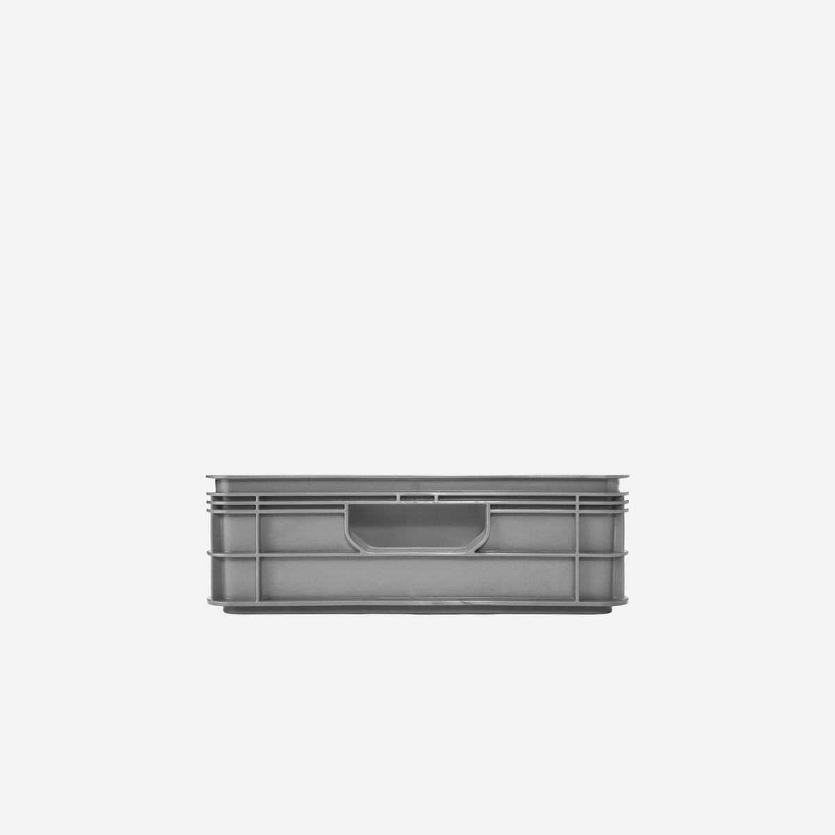 SidioCrate Quarter Size storage crate, Gray front view