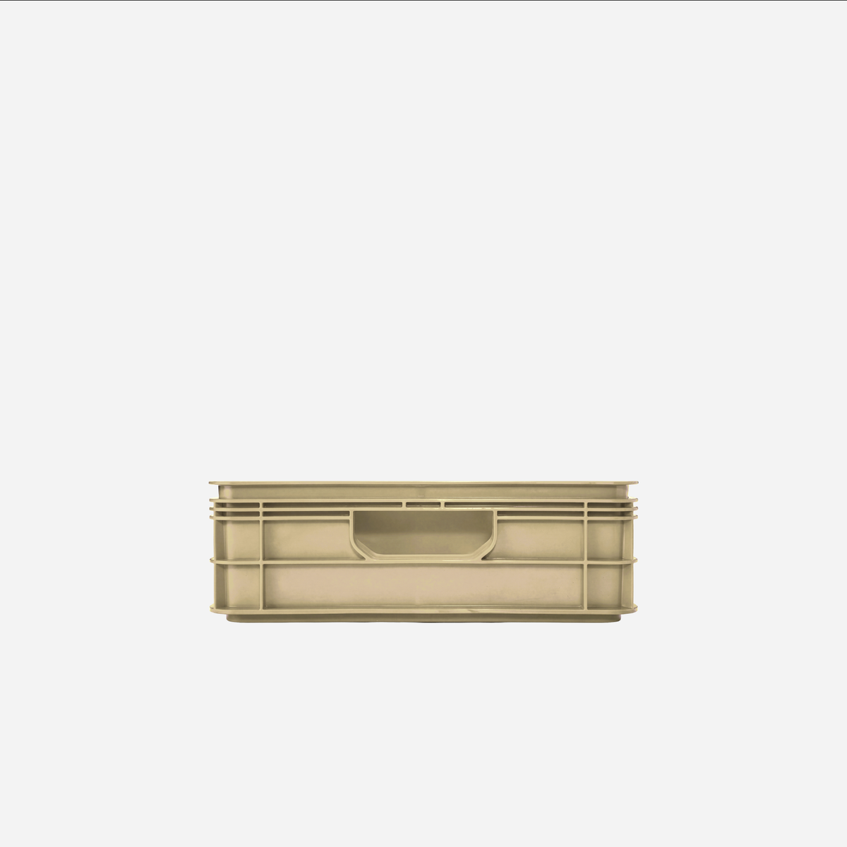 SidioCrate Quarter Size storage crate, Tan front view
