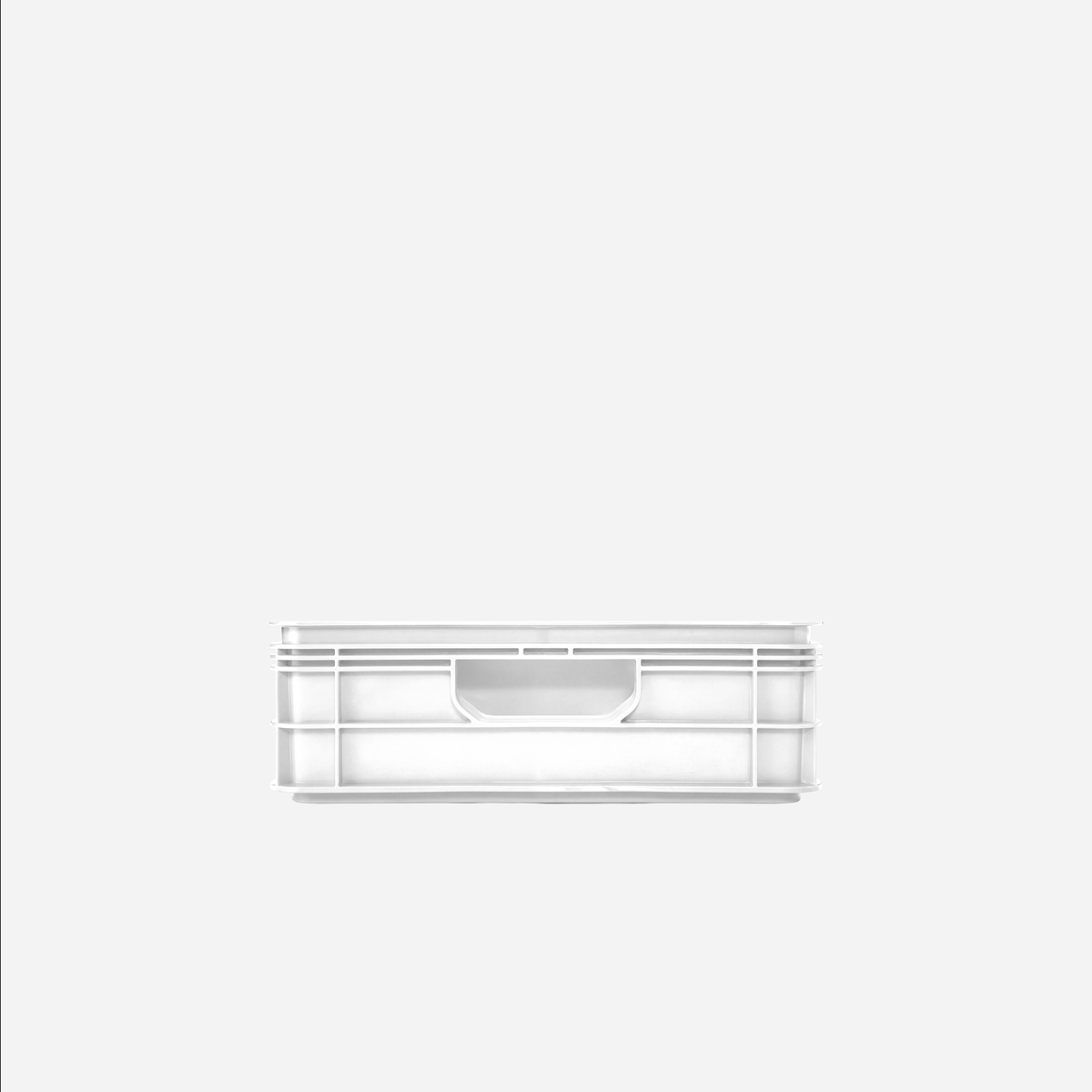 SidioCrate Quarter Size storage crate, White front view
