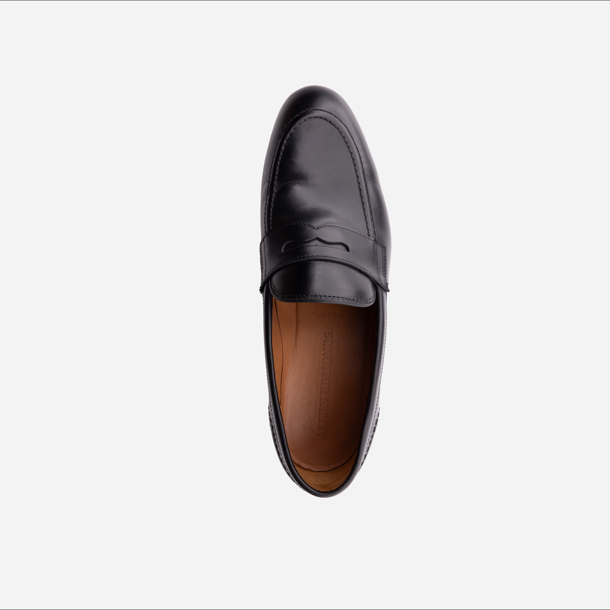 Allen Edmonds Randolph 2.0 Penny Loafer, Black Leather, top view