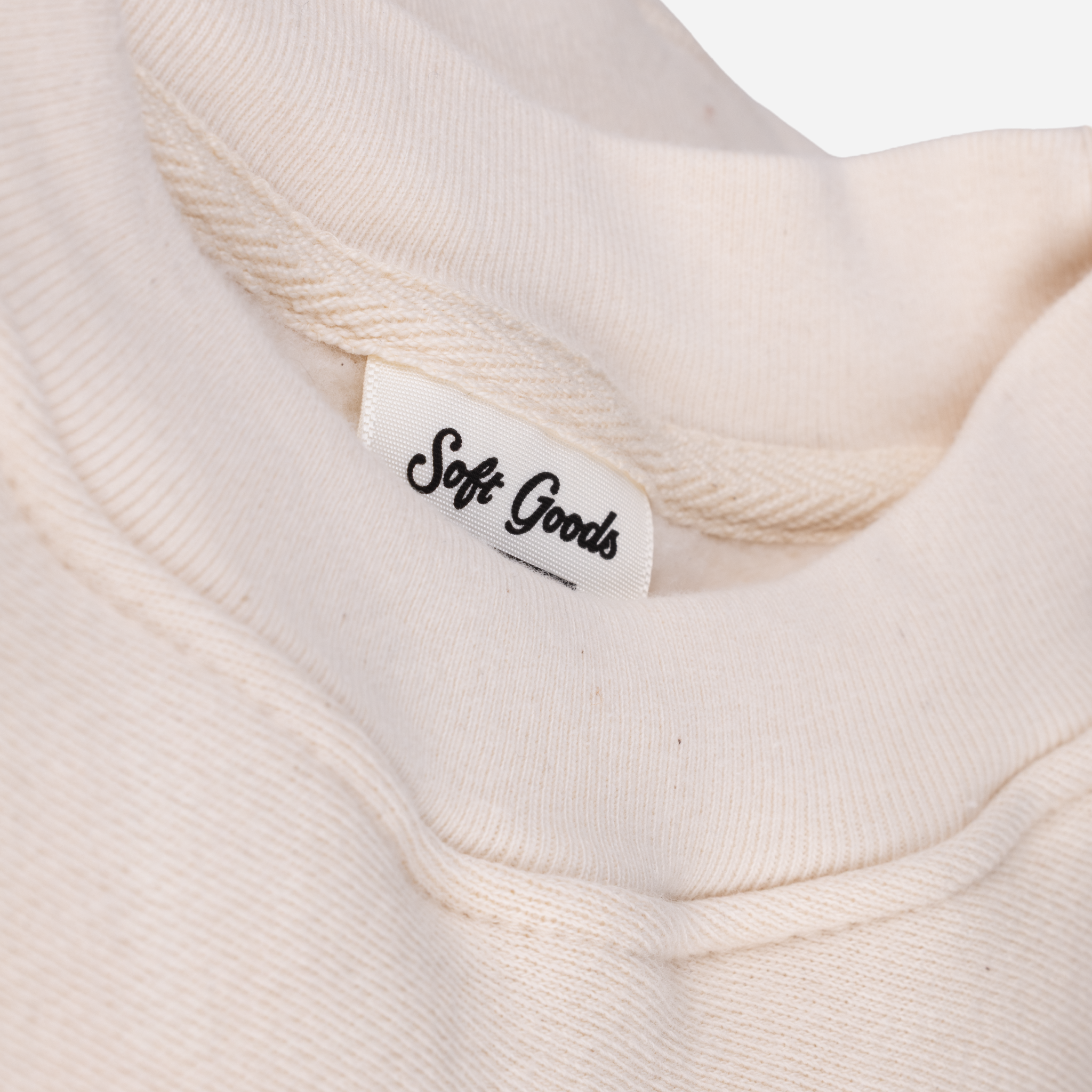 Core Crewneck — Natural Cotton, knit detail