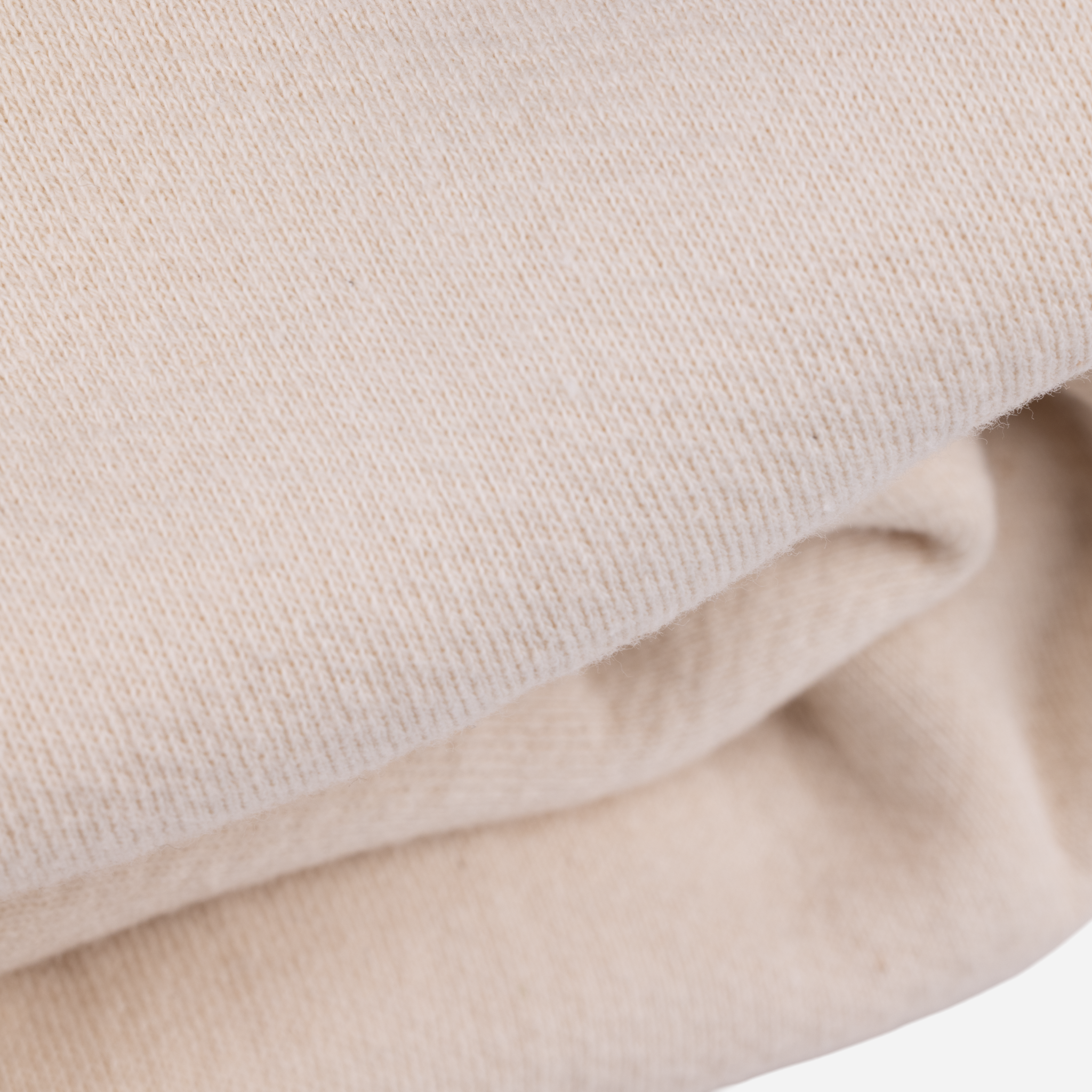 Core Crewneck — Natural Cotton, cuff detail