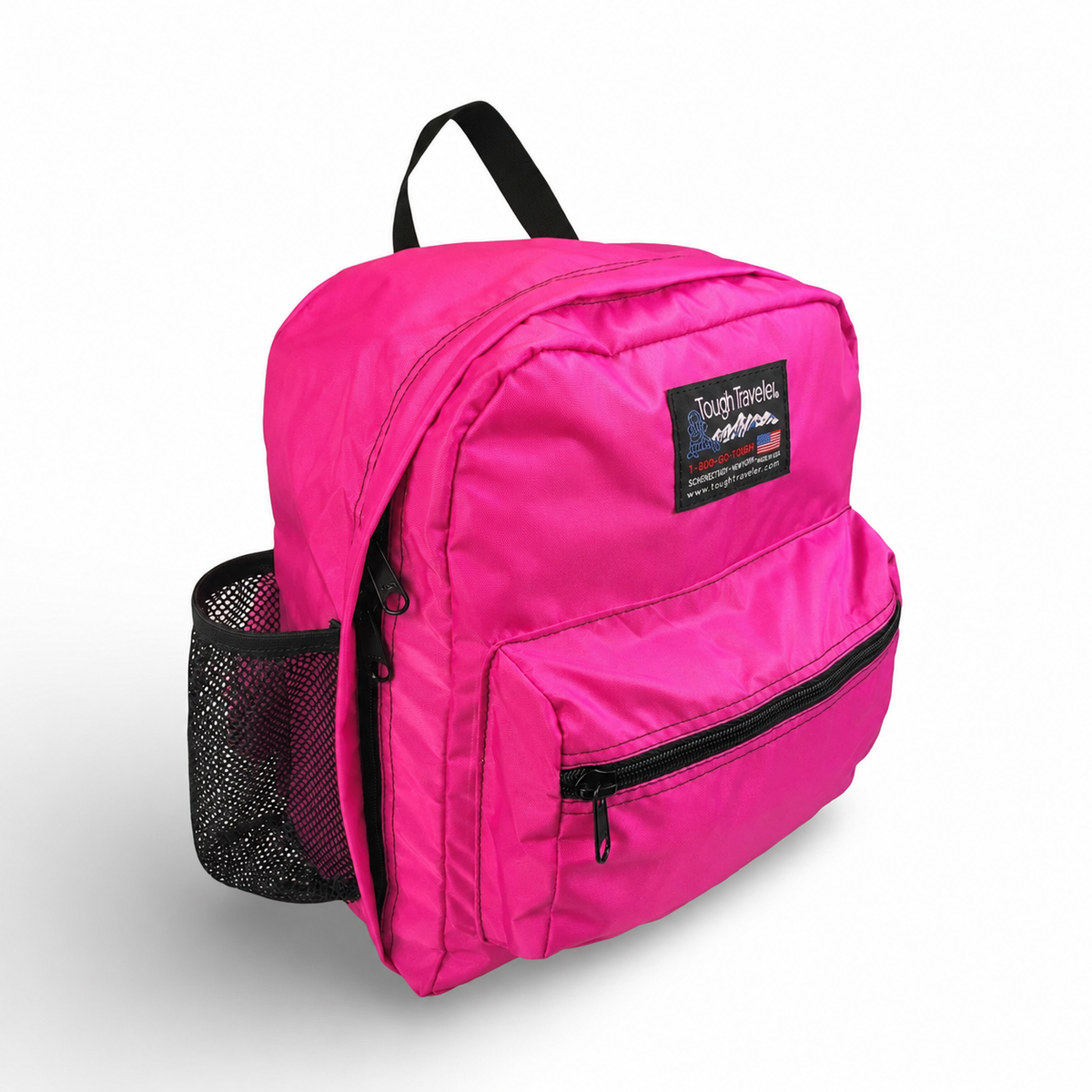 Tough Traveler Elementary backpack, With Water Bottle Pockets / Bright Pink