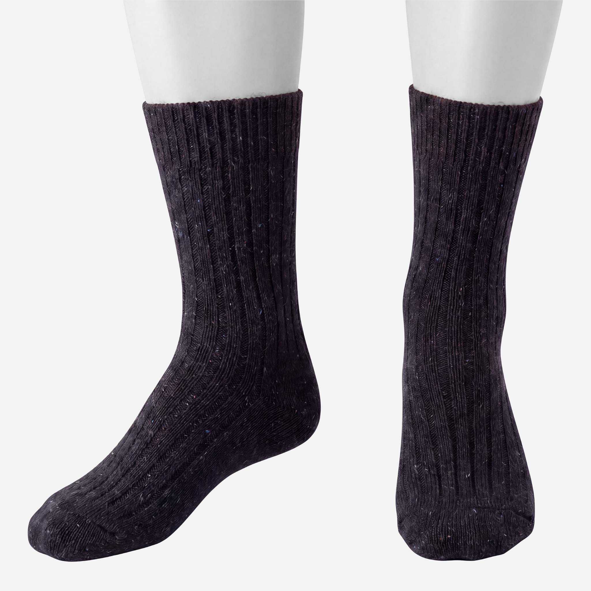 Wool Silk Boot Sock — black cherry